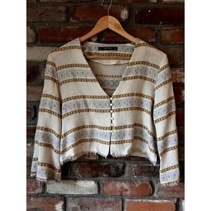 Zara 3/4 Sleeve Crop Top - Size Large